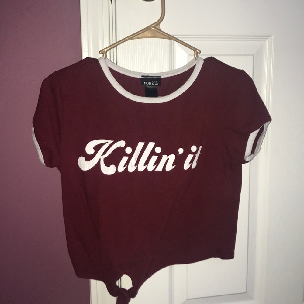 red and white killin’ it ringer tee